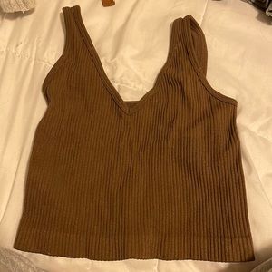 cute brown tank top crop top